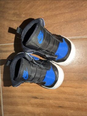 Jordan Black and Blue High-Top Baby walking Sneakers